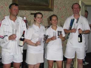 Gerald Smith, Karen Hird, Kate Lawrence and Malcolm Howlett runners up in the Hampton Court Handicap Doubles