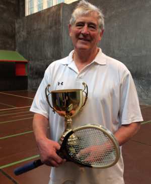 David Hope, winner of the 60+handicap category real tennis tournament