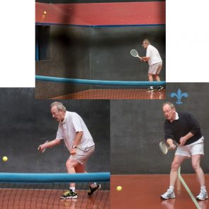 Johnathan Clark (Oxford) and a warming up Guy Kirk (Cambridge)